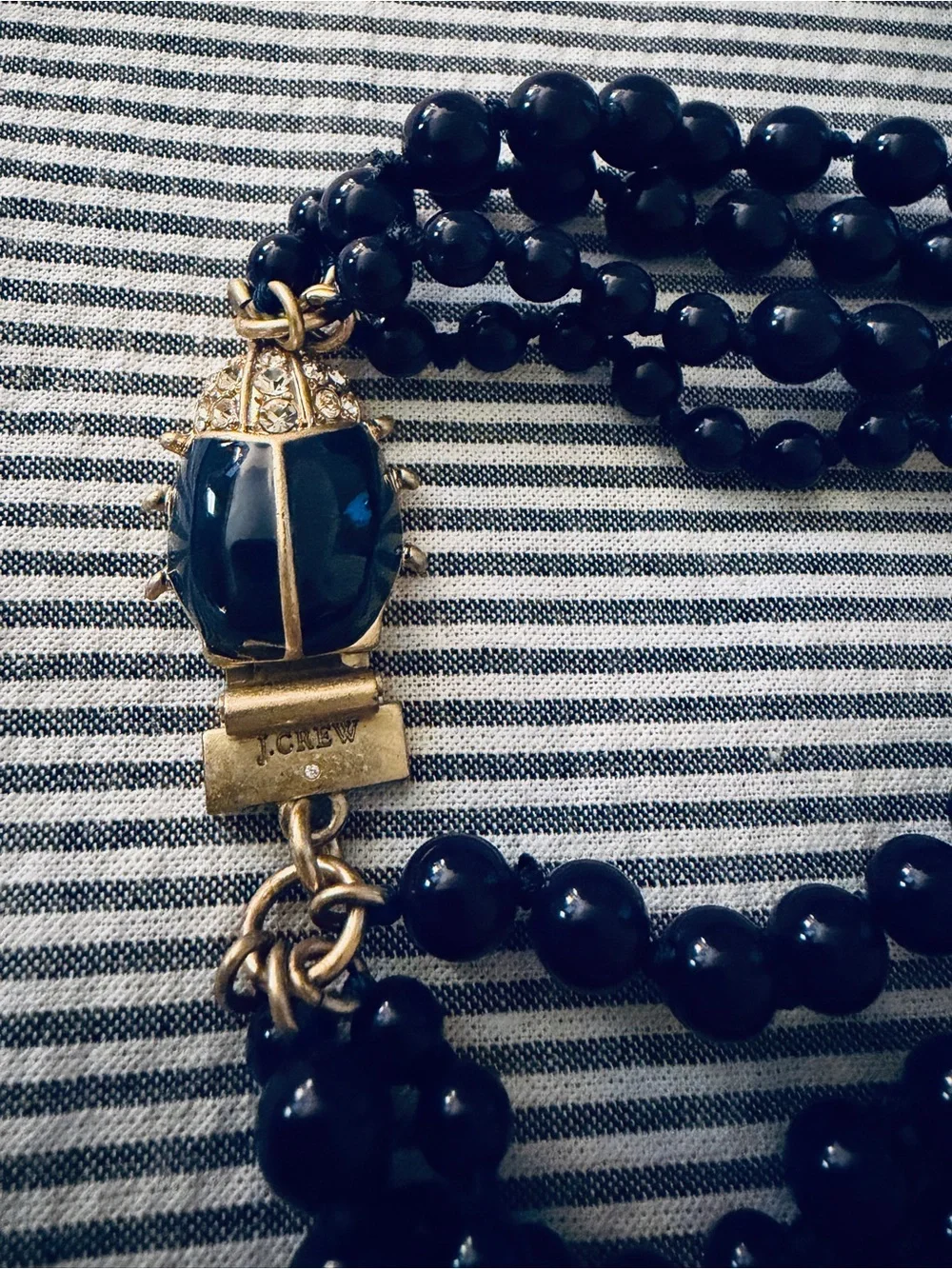 Navy Multi-Strand Beaded Necklace - Elegant Layered Women’s Jewelry